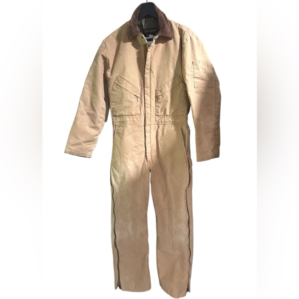 Walls Tan Workwear Coverall with Brown Trim